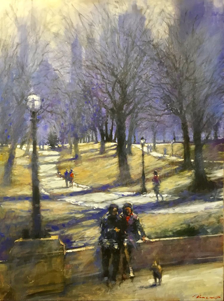 David Hinchliffe - Couple Sitting Central Park -